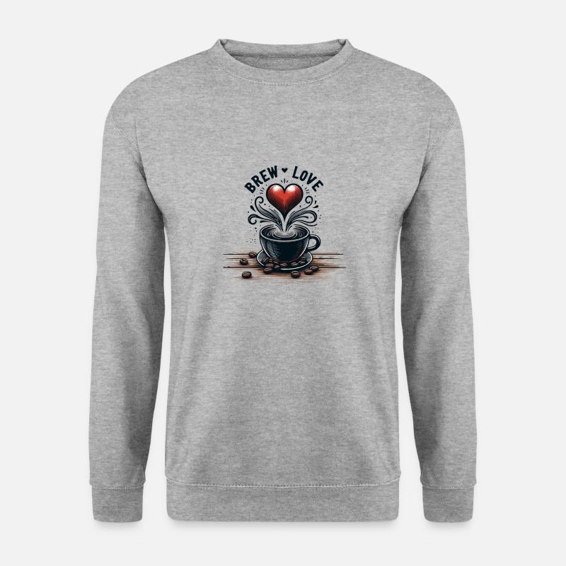 Brew Love - Unisex Pullover - Weißgrau meliert