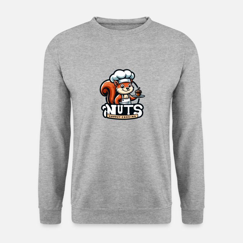 Nuts about Cooking - Unisex Pullover - Weißgrau meliert