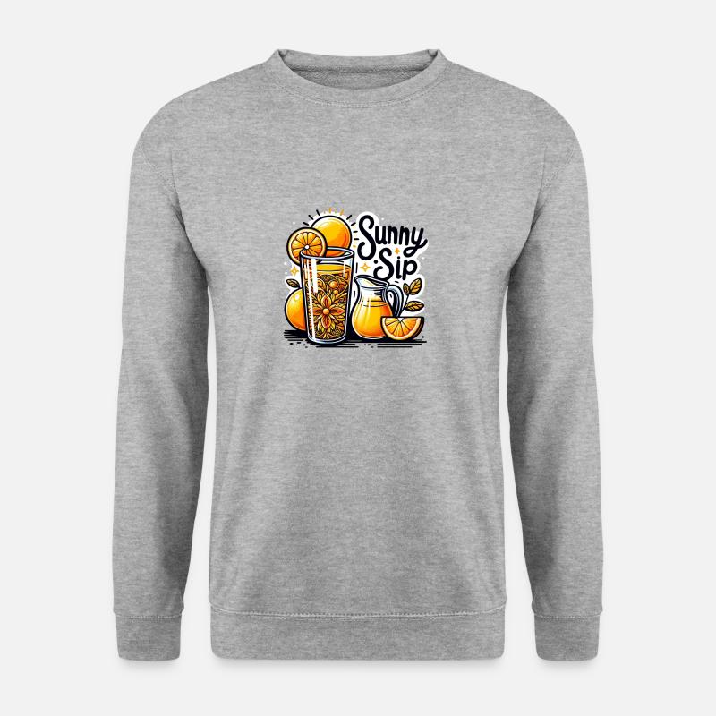 Sunny Sip - Unisex Pullover - Weißgrau meliert