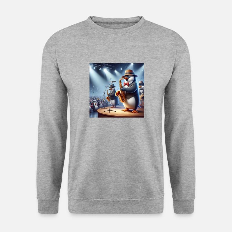 Mr Pingu - Unisex Pullover - Weißgrau meliert