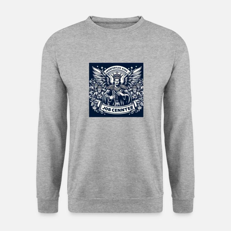 Arbeitslos King - Unisex Pullover - Weißgrau meliert