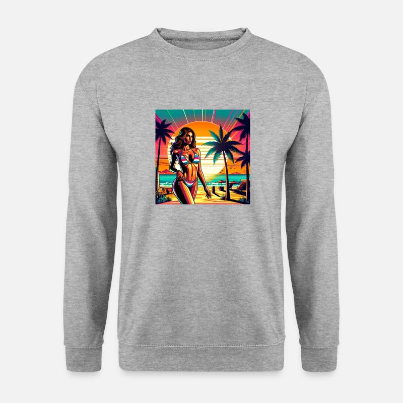 beach-adventure - Unisex Pullover - Weißgrau meliert