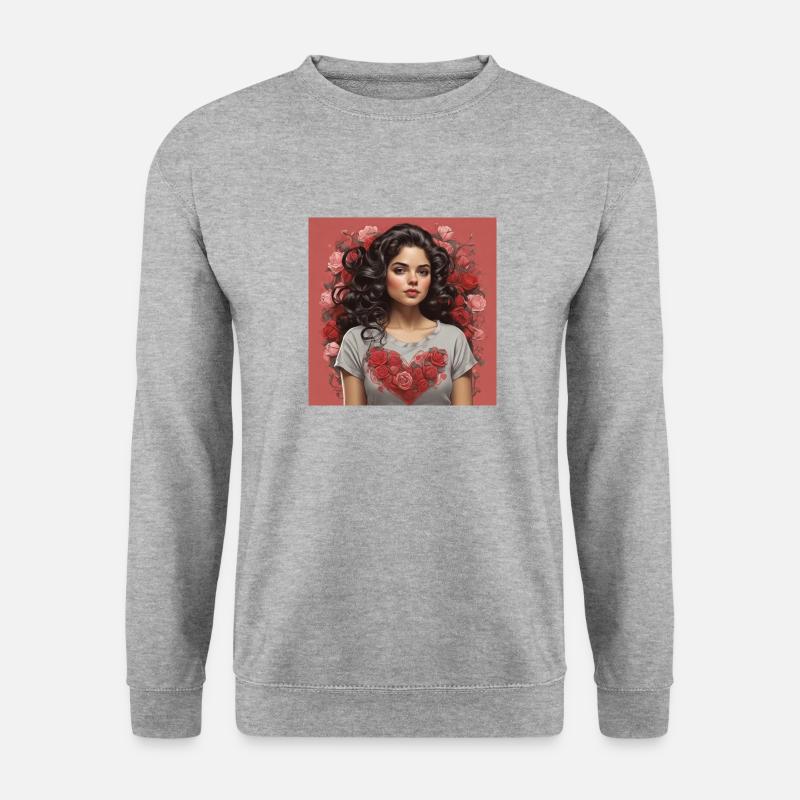 Schönes Mädchen - Unisex Pullover - Weißgrau meliert