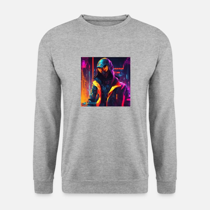 Futuristischer Mann - Unisex Pullover - Weißgrau meliert
