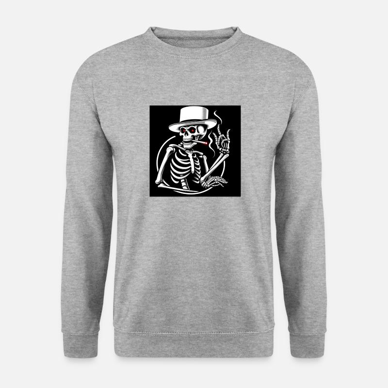 Skull Tech Zylinder - Unisex Pullover - Weißgrau meliert