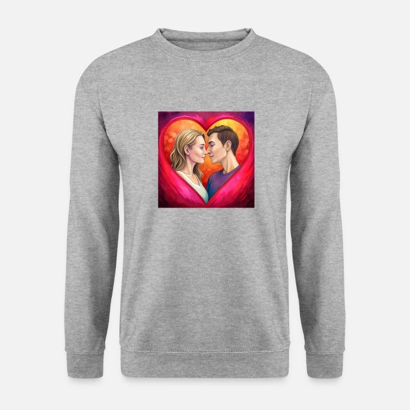 amour real - Unisex Pullover - Weißgrau meliert