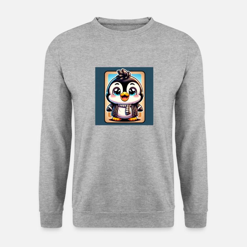 Pinguine - Unisex Pullover - Weißgrau meliert