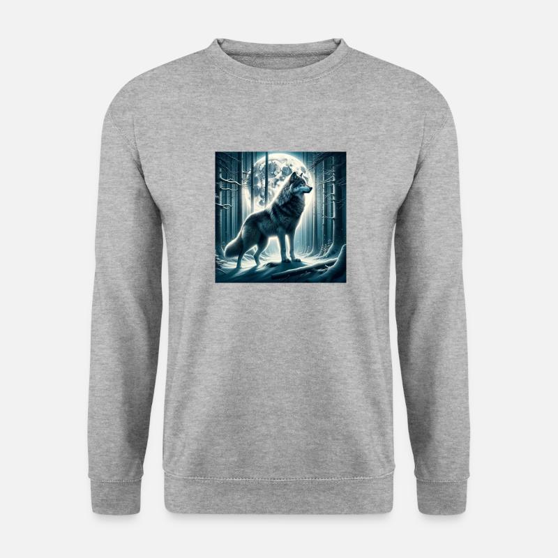 Wolf - Unisex Pullover - Weißgrau meliert