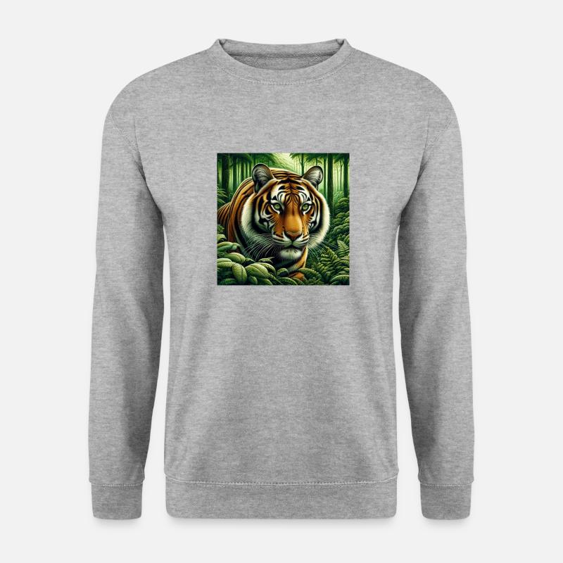 Tiger - Unisex Pullover - Weißgrau meliert