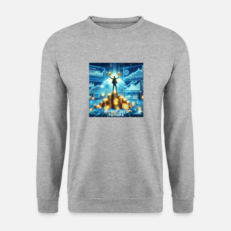 Bitcoin Krypto - Unisex Pullover - Weißgrau meliert
