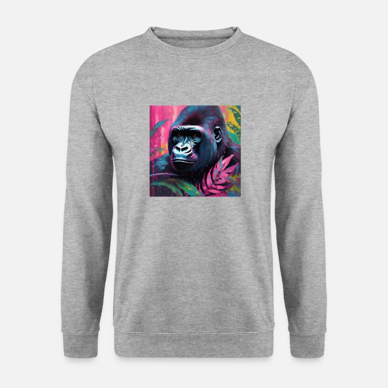 Gorilla - Unisex Pullover - Weißgrau meliert