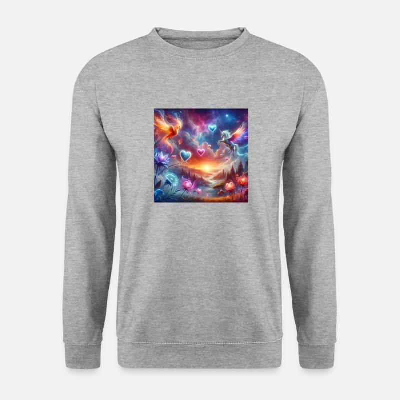 mystical creatures 1 - Unisex Pullover - Weißgrau meliert