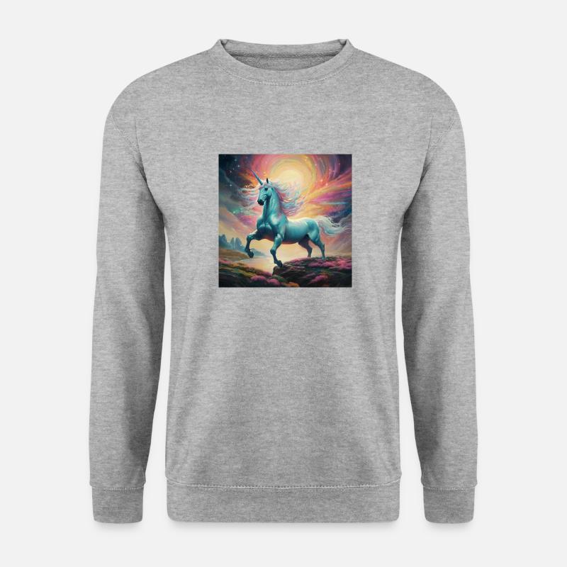 Einhorn 1 1 - Unisex Pullover - Weißgrau meliert