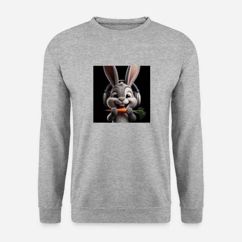 Musik Hase 2 - Unisex Pullover - Weißgrau meliert