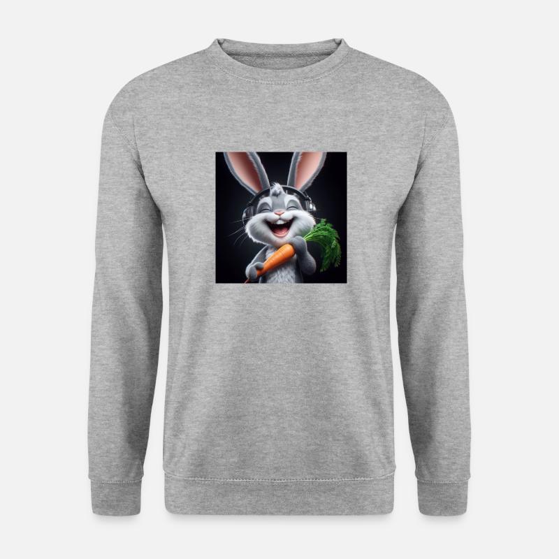 Musik Hase - Unisex Pullover - Weißgrau meliert
