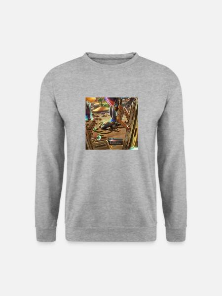 Fluid City - Unisex Pullover - Weißgrau meliert