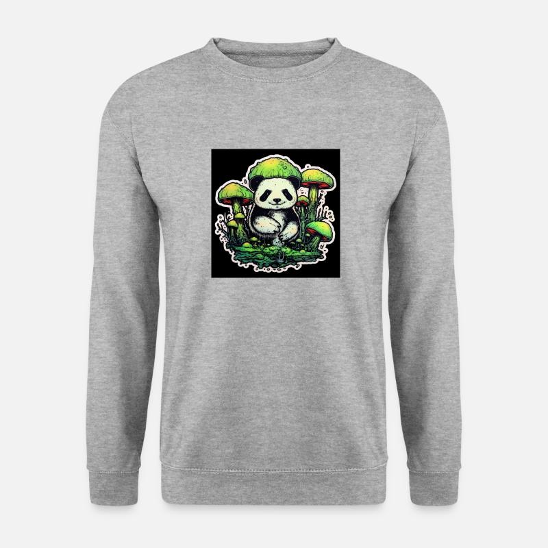Skwtchytaylor pilzepanda - Unisex Pullover - Weißgrau meliert