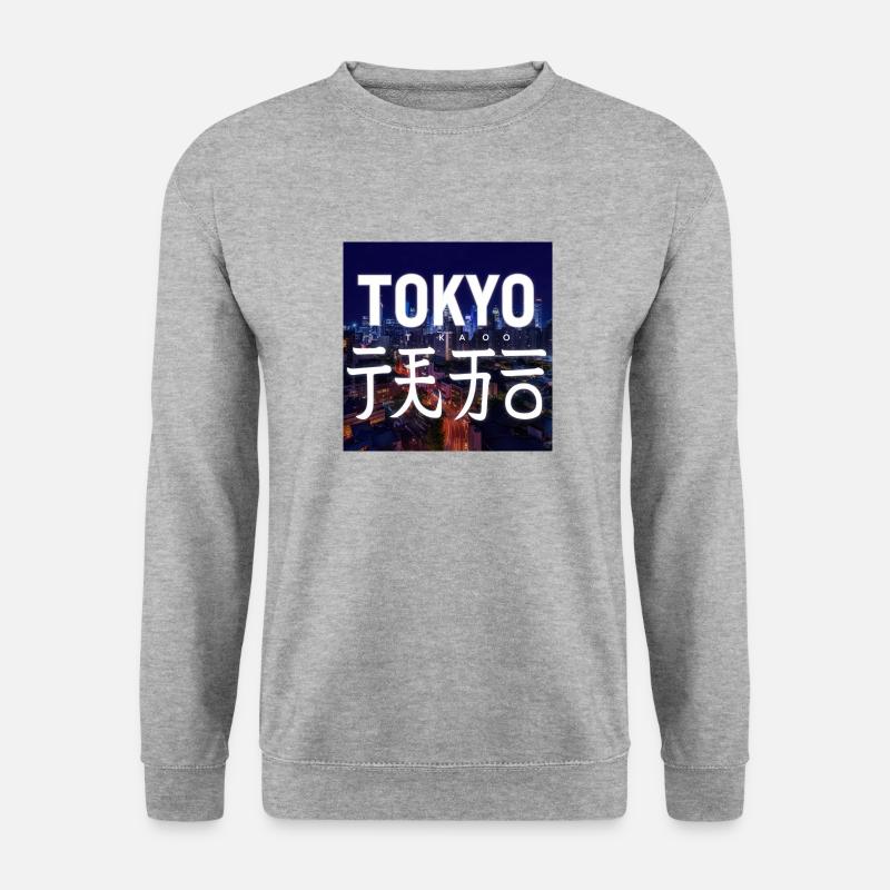 Tokyo - Unisex Pullover - Weißgrau meliert