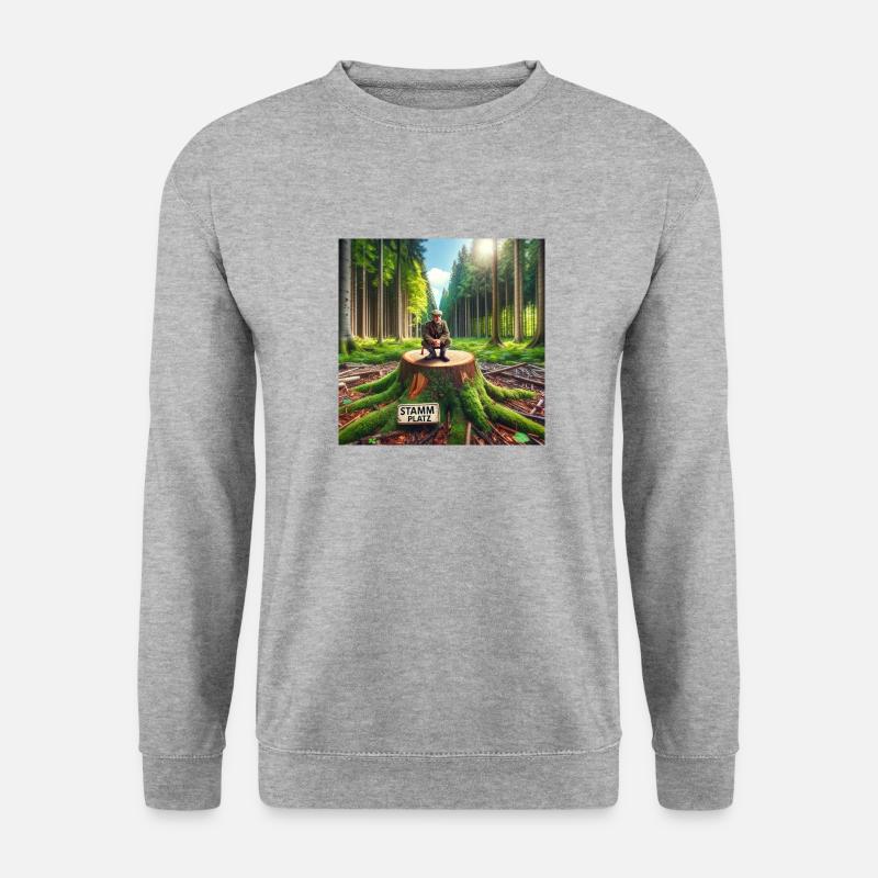 Stammplatz - Fußball / Jäger - Unisex Pullover - Weißgrau meliert