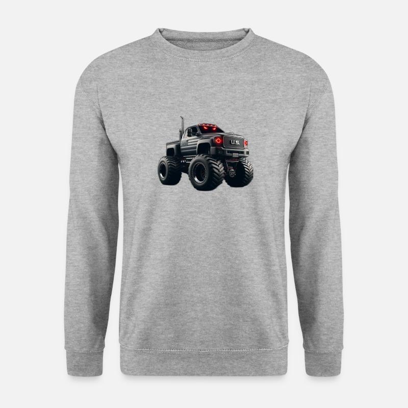 US PickUp Truck - Unisex Pullover - Weißgrau meliert