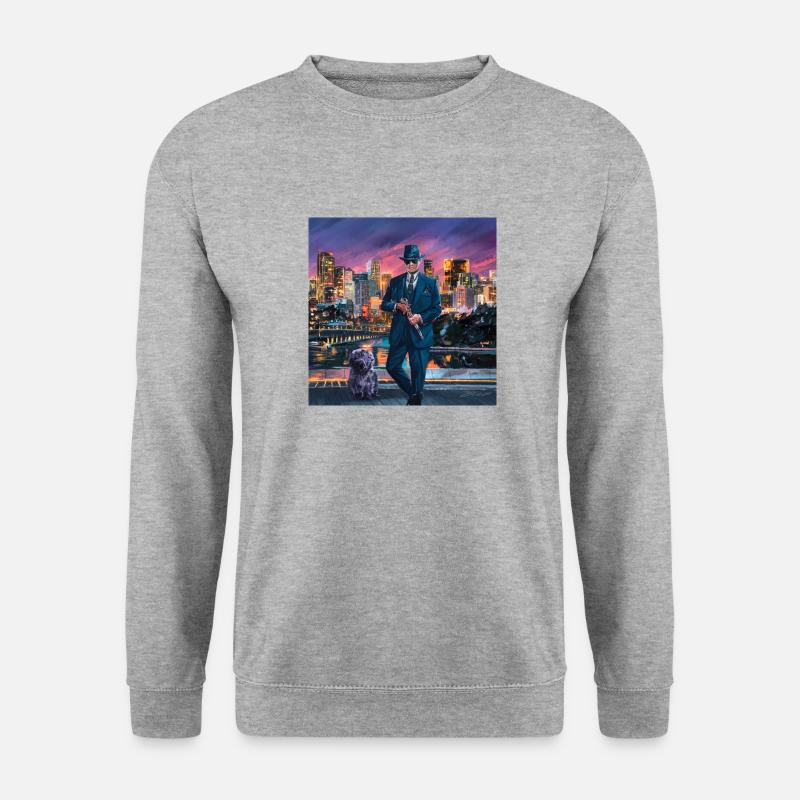 LA GANSTA - Unisex Pullover - Weißgrau meliert