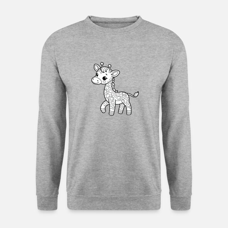 Giraffe - Unisex Pullover - Weißgrau meliert