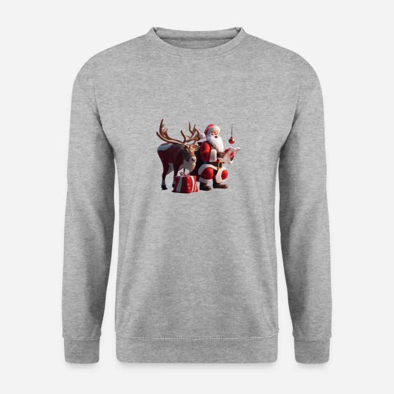 Weihnachten 1 - Unisex Pullover - Weißgrau meliert