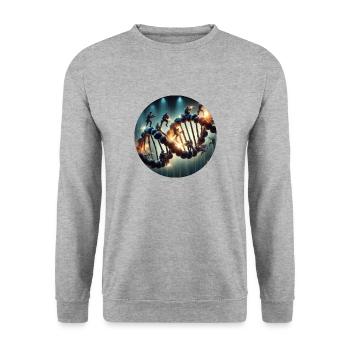 ADN de la police 3 - Sweat-shirt Unisexe - gris chiné - Devant - Alina (178cm) & Michal (187cm)