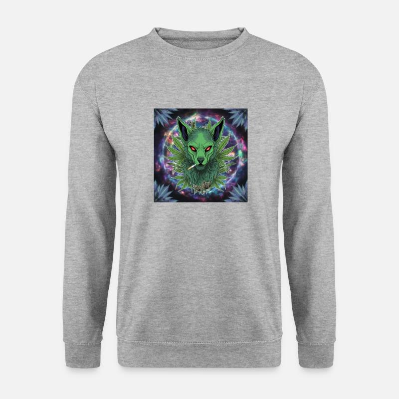 Lupu der Wolf - Unisex Pullover - Weißgrau meliert