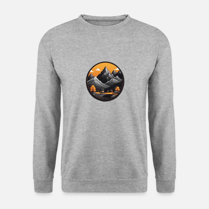 Schweizer Berge - Unisex Pullover - Weißgrau meliert