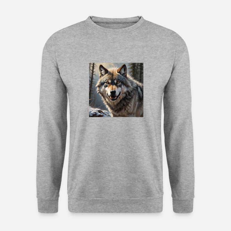Wolf - Unisex Pullover - Weißgrau meliert