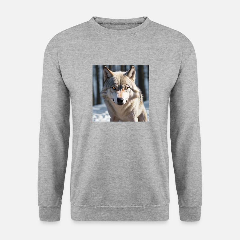 Wolf - Unisex Pullover - Weißgrau meliert