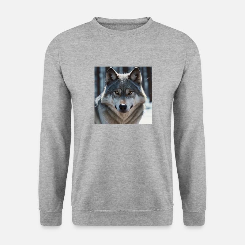 Wolf - Unisex Pullover - Weißgrau meliert
