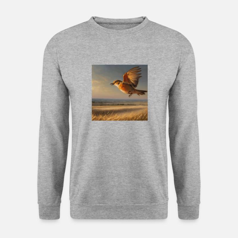 Vogel - Unisex Pullover - Weißgrau meliert