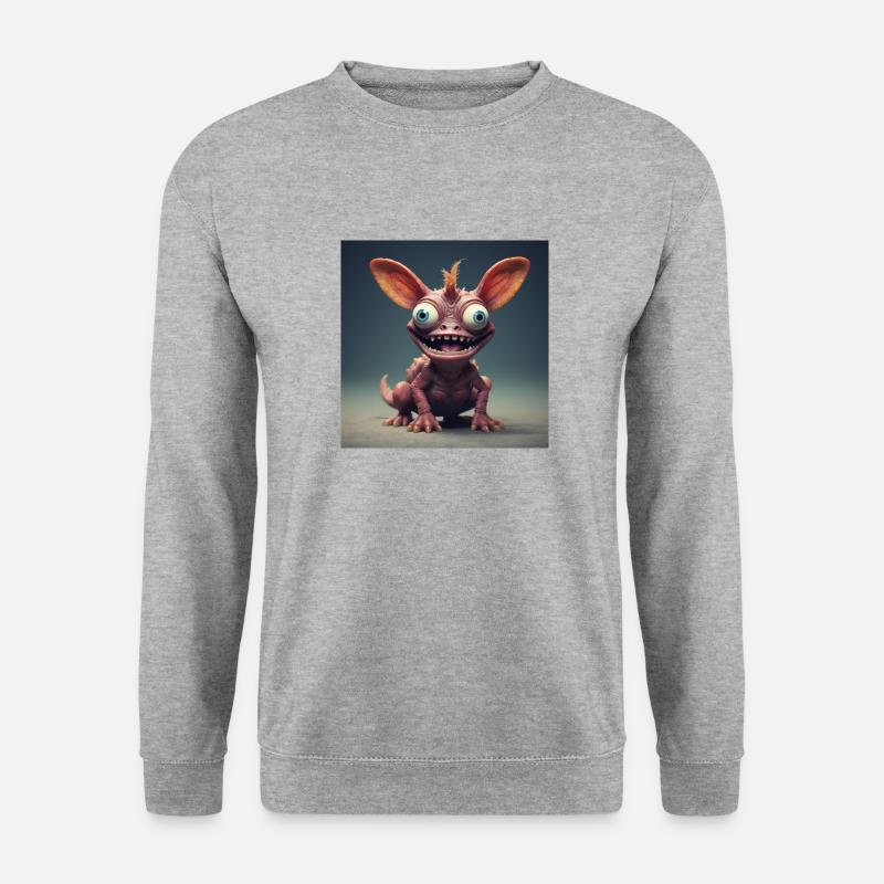 Fröhliches Geschöpf - Unisex Pullover - Weißgrau meliert