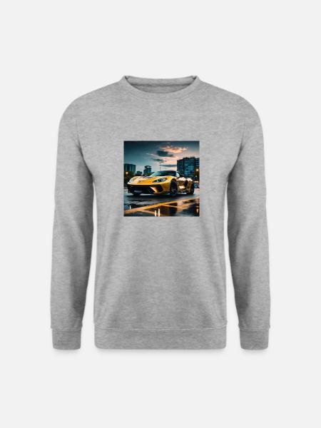 Supercar - Unisex Pullover - Weißgrau meliert