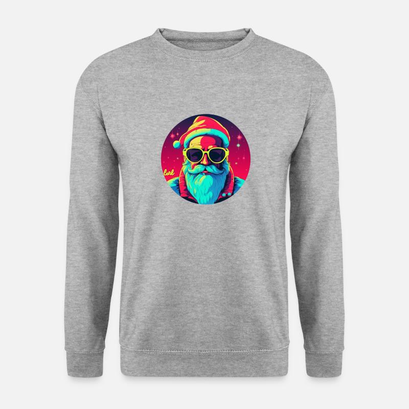 Neon Santa Cool Vibes - Unisex Pullover - Weißgrau meliert