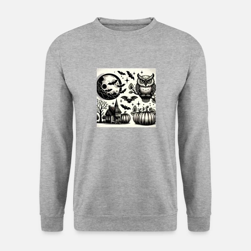 Halloween Design - Unisex Pullover - Weißgrau meliert