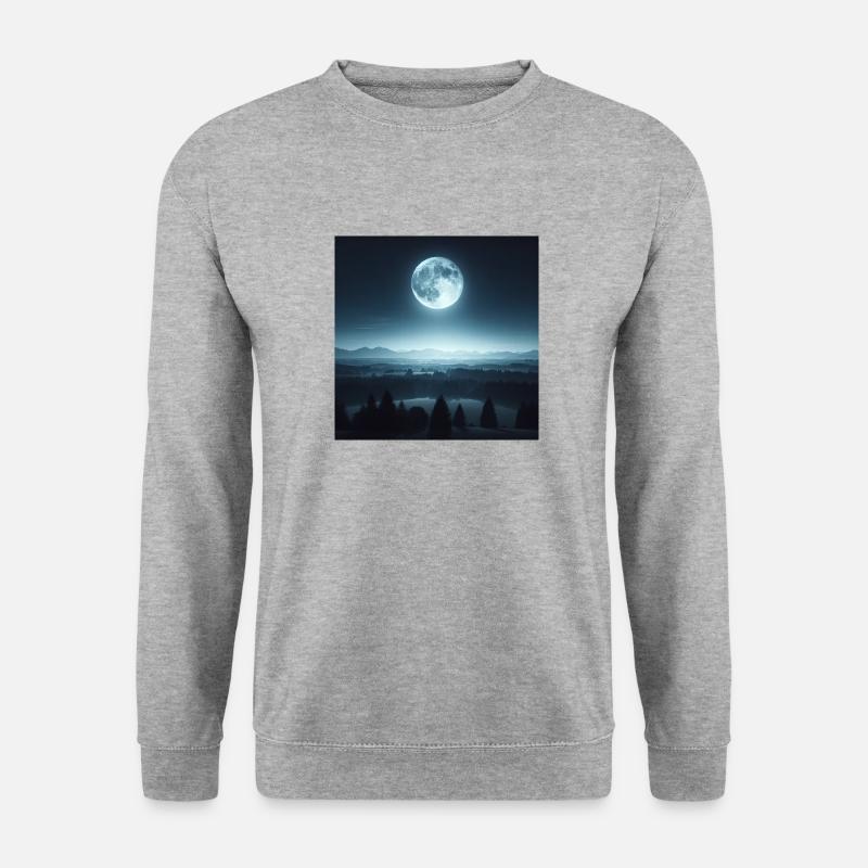 Vollmond Texts - Unisex Pullover - Weißgrau meliert