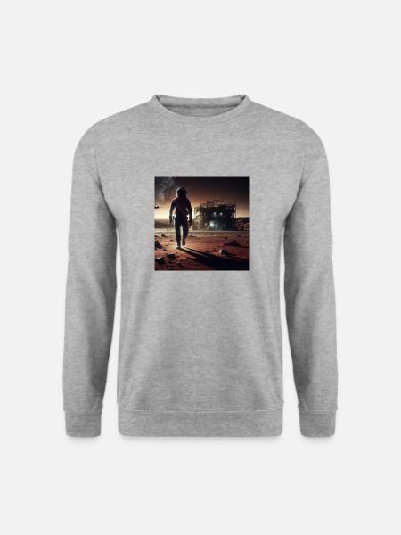 Einsamer Astronaut - Unisex Pullover - Weißgrau meliert