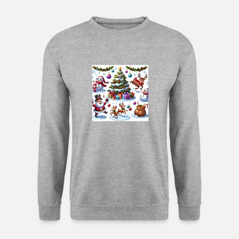 Weihnachtscomic - Unisex Pullover - Weißgrau meliert