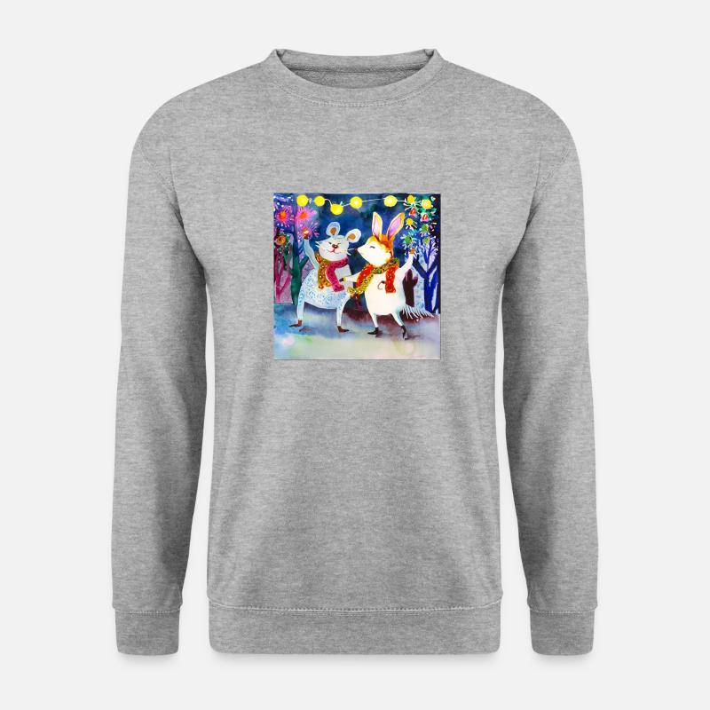 Tierischer Karneval - Unisex Pullover - Weißgrau meliert
