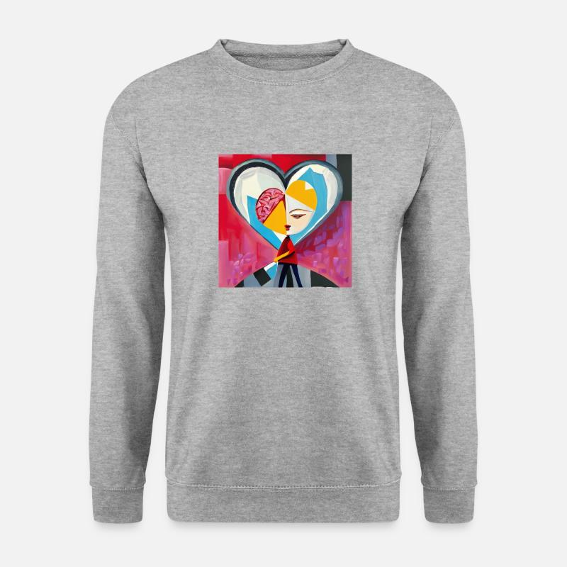Halb und halb - Unisex Pullover - Weißgrau meliert