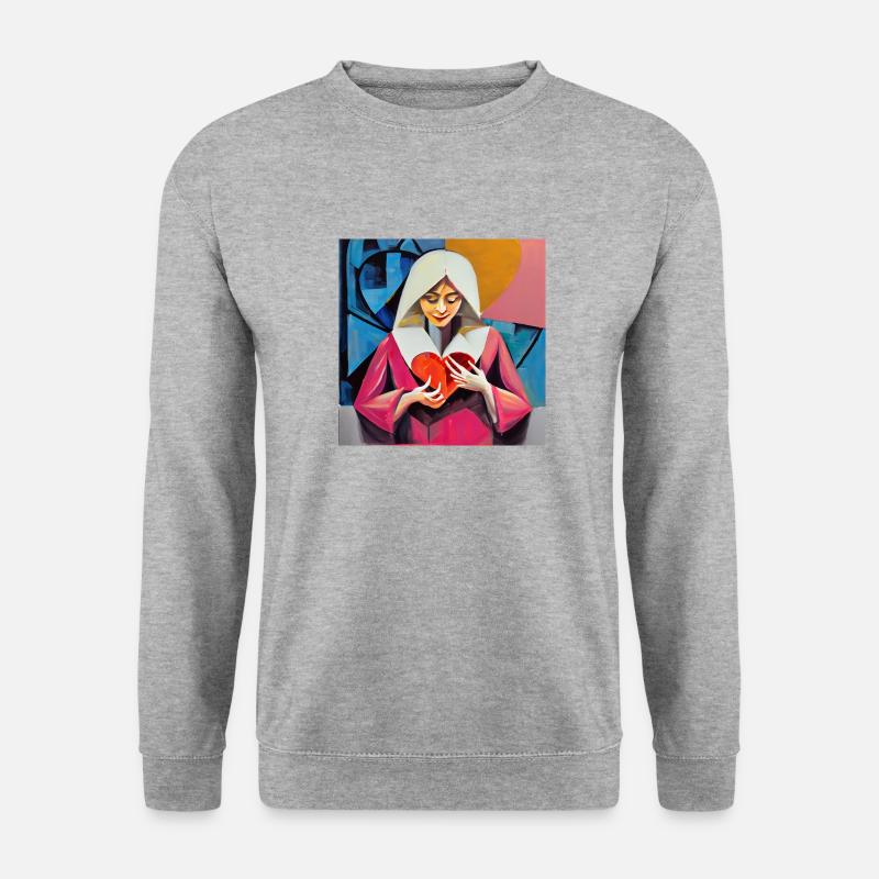 Bedingungslose Liebe - Unisex Pullover - Weißgrau meliert
