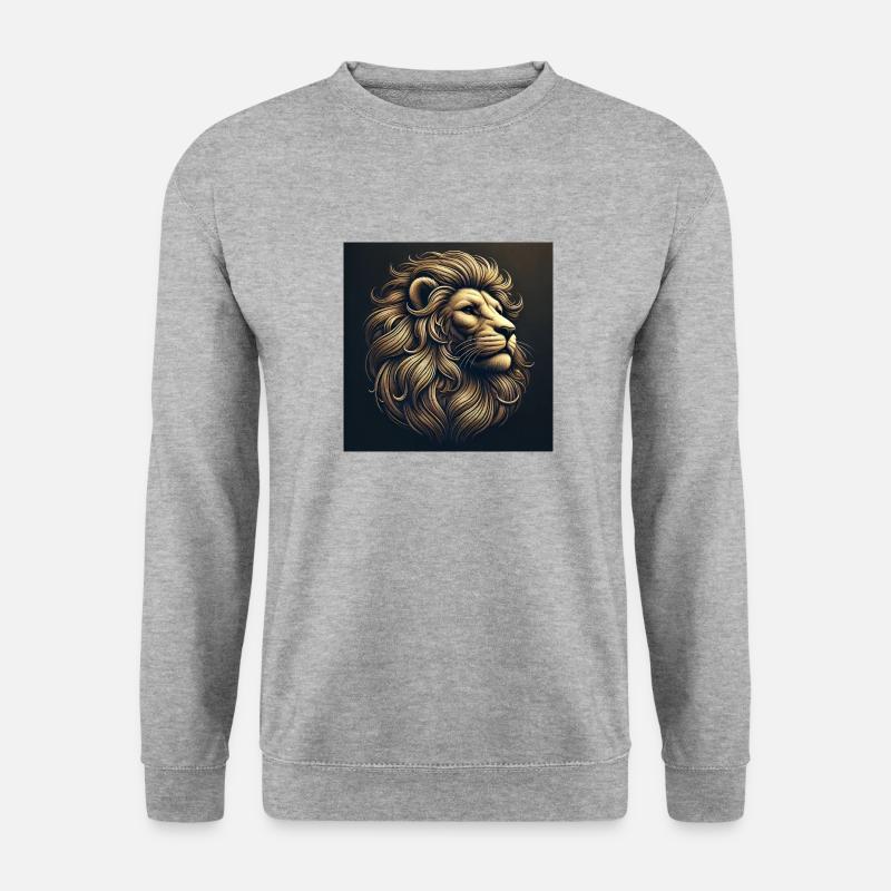 Löwe X - Unisex Pullover - Weißgrau meliert