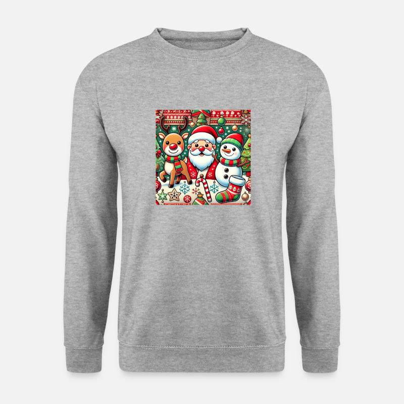 Weihnachtsdesigns - Unisex Pullover - Weißgrau meliert