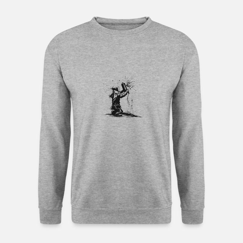 Kunst - Unisex Pullover - Weißgrau meliert