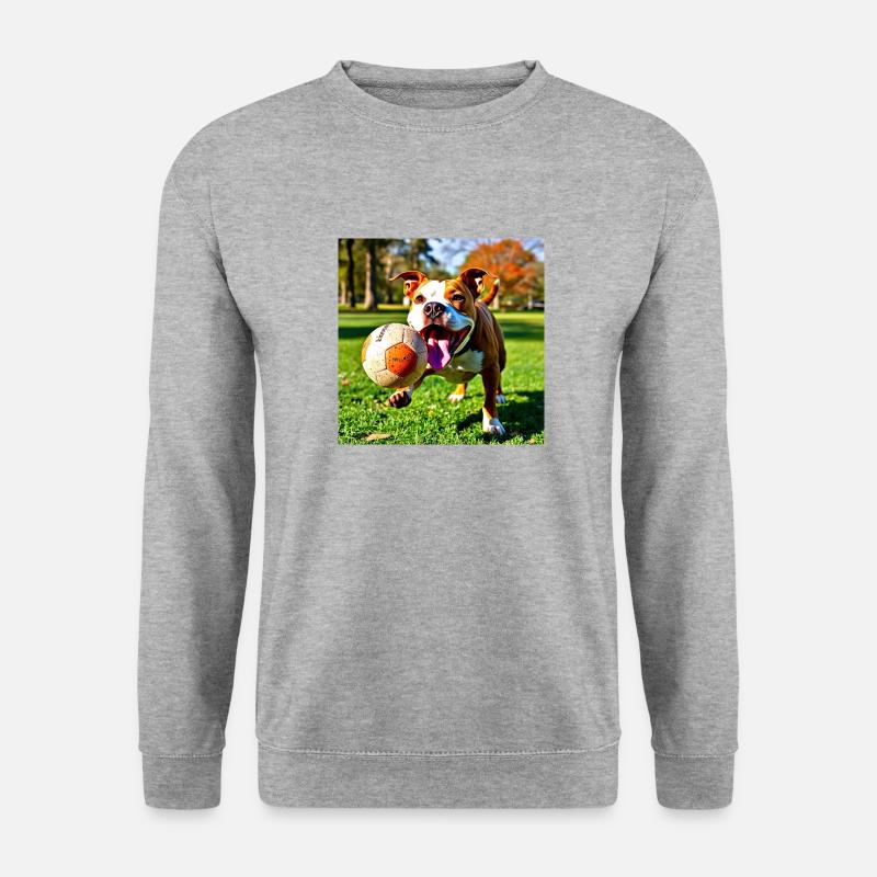 Pitbull Football - Unisex Pullover - Weißgrau meliert