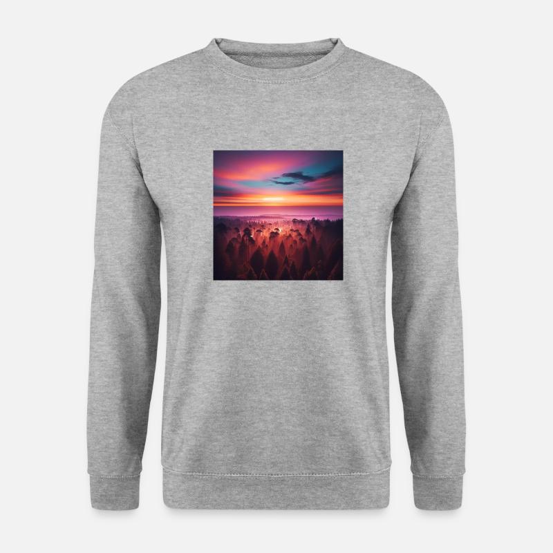 Himmel mit wald - Unisex Pullover - Weißgrau meliert