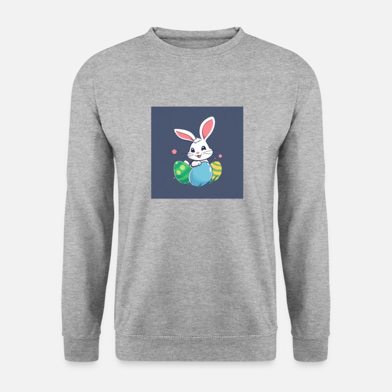 Fluffy Osterträume - Unisex Pullover - Weißgrau meliert